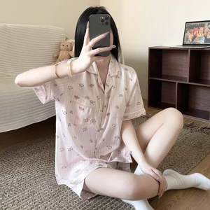 Bộ đồ ngồi ba mảnh có đệm cho nữ Quần dài tay ngắn phong cách Hàn Quốc để thư giãn trong nhà ấm cúng và thoải mái Nhà hàng ngày Giải trí trong mùa ấm áp