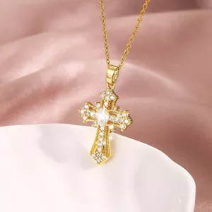 Retro Punk Zircon Chữ Thập Vòng Cổ Mặt Dây Chuyền Độc Đáo Vòng Cổ Niche Thép Titan Xương Đòn Dây Xích Neo Sống Trang Sức 2026-6-26