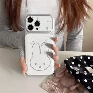 Thỏ trắng một dòng Đối với trường hợp iPhone 17pro iphone16/15/14p13/12/11 chống rơt