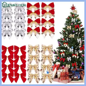 POP Bộ 12 Đồ Trang Trí Nơ Cho Cây Giáng Sinh Và Năm Mới Trang Trí Tiệc Trang Trí Thanh Lịch DIY Phụ Kiện