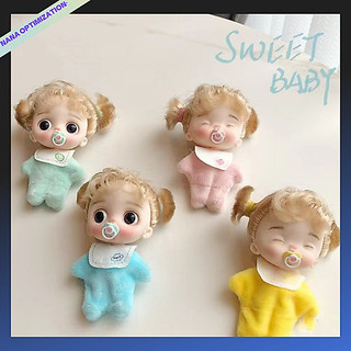 Bộ Đồ Chơi Búp Bê mini Gồm Quần Áo / Núm Vú Giả Tinh Tế Làm Quà Tặng Sinh Nhật Cho Bé Gái