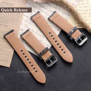 Vintage Nylon Da Đồng Hồ Dây Đeo 18mm 20mm 22mm Retro Phát Hành Nhanh Da Bò Dây Đồng Hồ Anh Pháp Cổ Điển Nâu Xanh Đỏ Quà Tặng Giáng Sinh Vòng Tay Nam Nữ