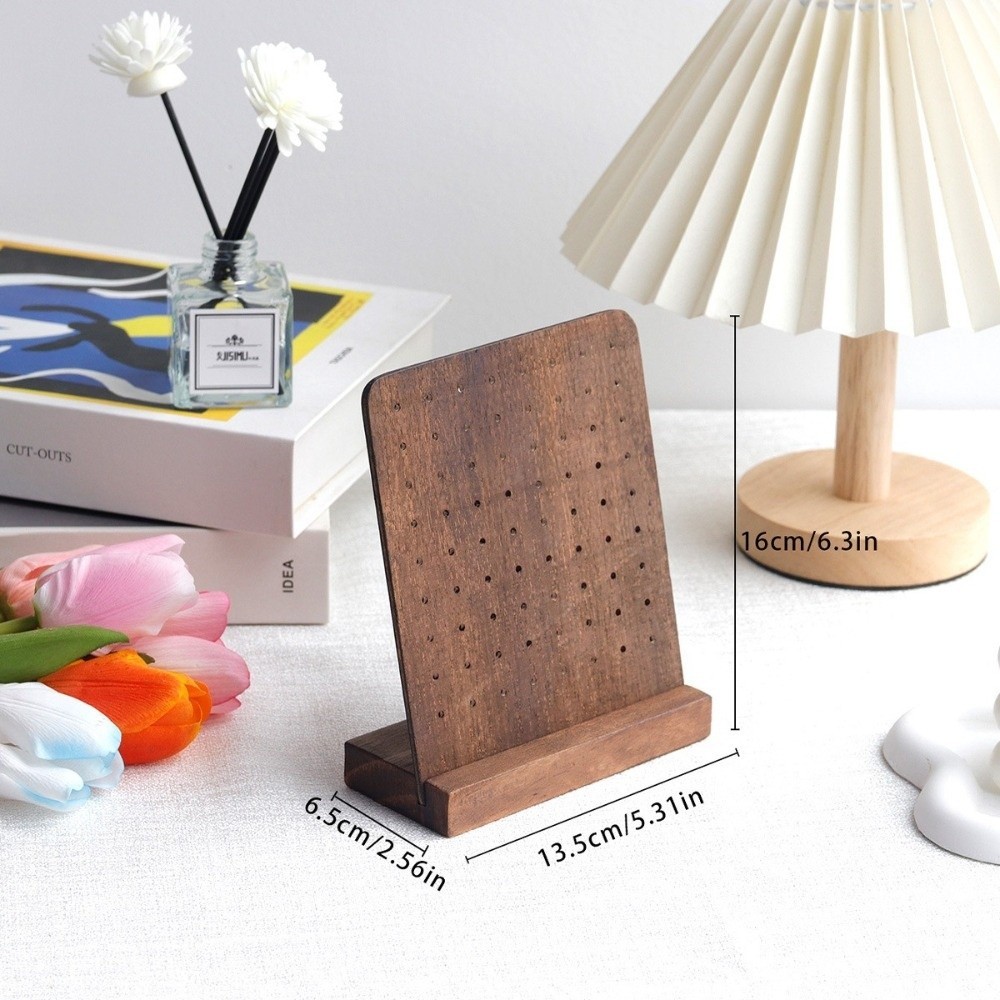 Giá đỡ bông tai DAYBREAK, có đế bông tai gỗ 72 lỗ đế, Màn hình trang sức sáng tạo Giá trưng bày đồ trang sức để bàn