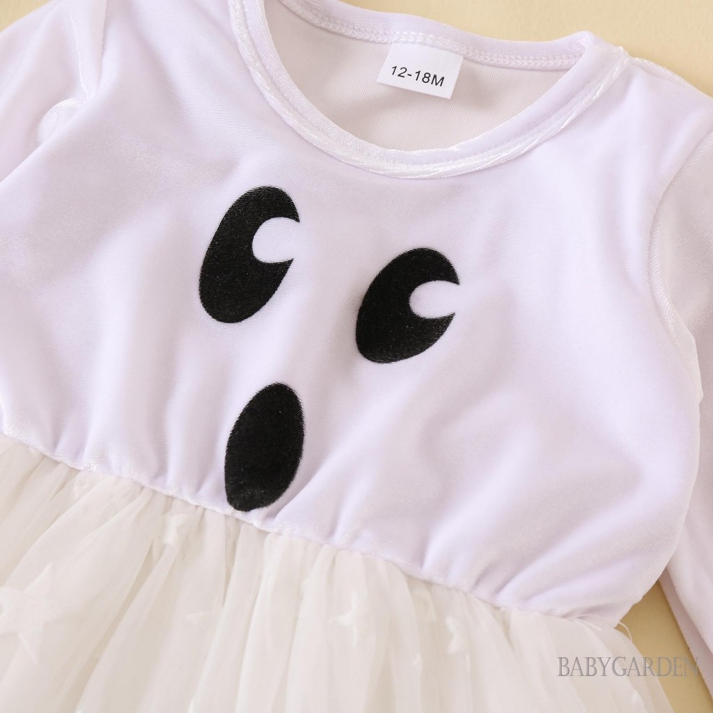 Áo choàng và váy Halloween cho bé gái 1-6 tuổi - Lưới dài tay in hình ngôi sao thường ngày