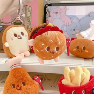 1 Chiếc Kawaii Thực Phẩm Bánh Mì Hamburger Hot Dog Pháp Khoai Tây Chiên Sang Trọng Búp Bê Nhồi Bông Mềm Sang Trọng Mặt Dây Chuyền Móc Khóa Cho Trẻ Em Quà Tặng Đồ Chơi