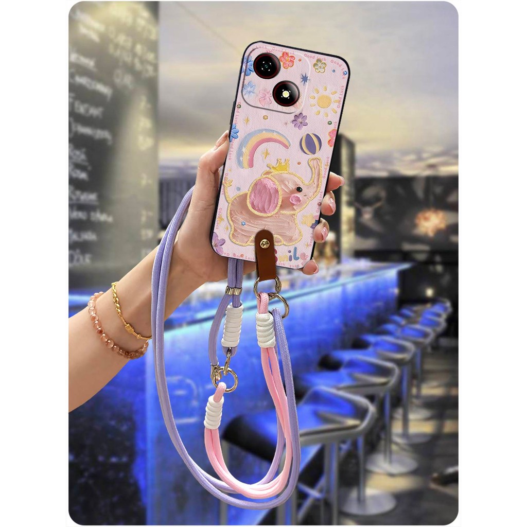 Ốp Điện Thoại Chống Thấm Nước Đeo Ngang Cho ZTE Blade A35E TPU Bọc Toàn Bộ Chống Va Đập Chống Bụi Bẩn Dây Chống Sốc Silicon Bảo Vệ Thiết Kế Thời Trang Ốp Lưng Graffiti Bền Đẹp Dễ Thương