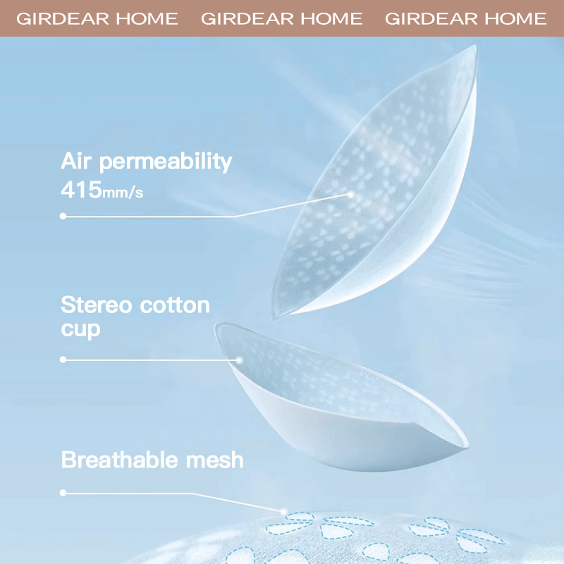 Girdear Home Áo Ngực Không Dây Siêu Mỏng Mát Mẻ Cho Nữ, Đệm Ngực Với Thiết Kế Lưới - Thoáng Khí Mềm Mại, Chống Chảy Xệ,8511FJ04