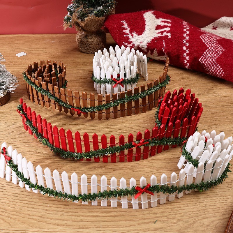 [H & L] Hàng rào cây thông Noel chắc chắn | Vỏ đế nhựa chiều cao, viền trang trí nhẹ để thiết lập ngày lễ (3 màu)