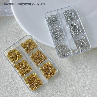 [savemoneyeveryday] 6 Lưới Vàng 3d Bạc Nửa Tròn Quyến Rũ Móng Tay Nghệ Thuật Đinh Tán Kim Loại Trang Trí Móng Tay Nghệ Thuật Cho Móng Tay [vn]