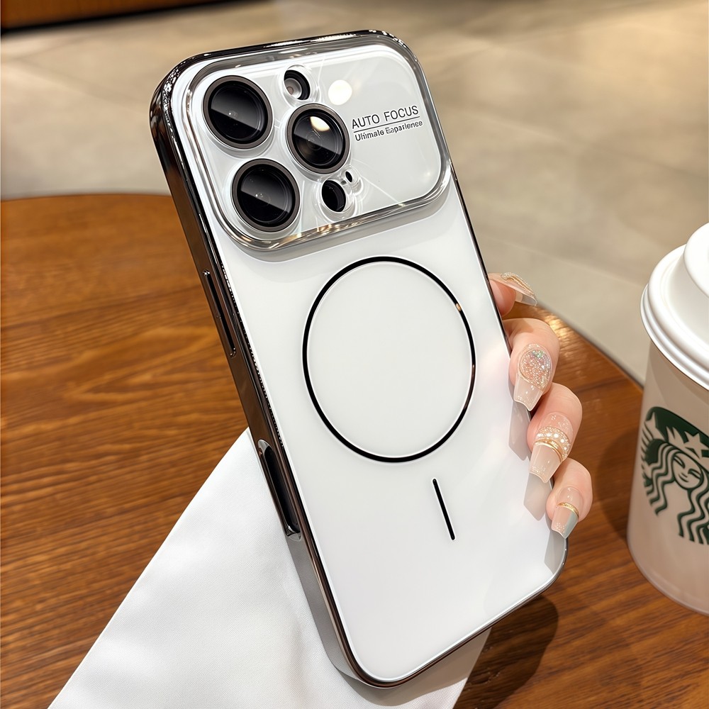Ốp điện thoại từ tính cửa sổ lớn đơn giản cho iPhone Air 17 Pro Max 16 12 13 14 15 pro max Bảo vệ ống kính chống rơi Vỏ cứng Vỏ chống sốc