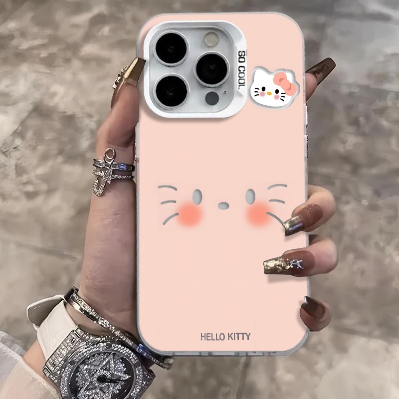 Ốp Lưng iPhone Hình Hello Kitty Tông Hồng - Tương Thích 16/15/14/13/12/11 Pro Max, XS Max, X