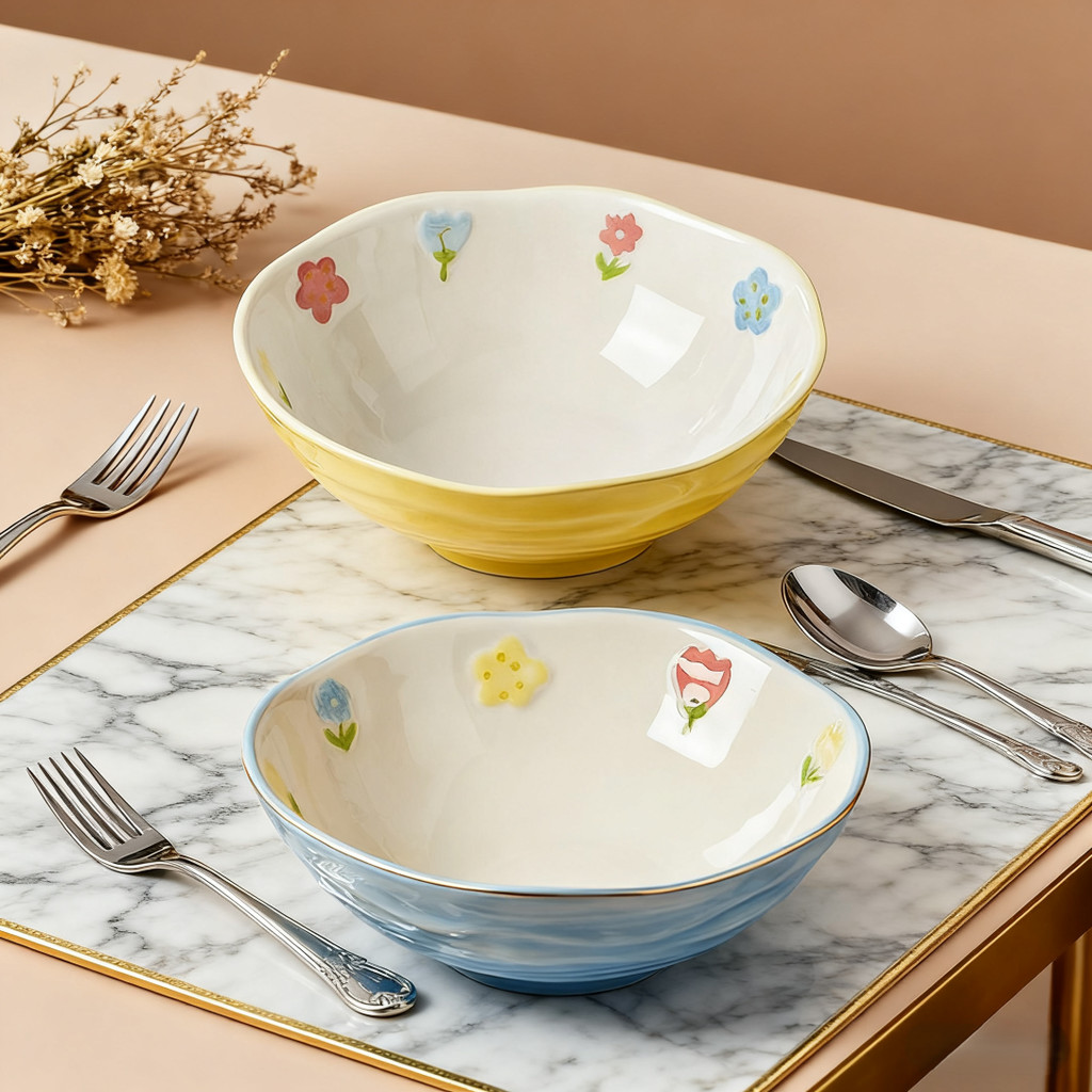 Bát sứ cao cấp 4.5-8 inch tô mì nón lá, tô canh lớn, đồ dùng gia đình chống trầy, chịu nhiệt, an toàn thực phẩm