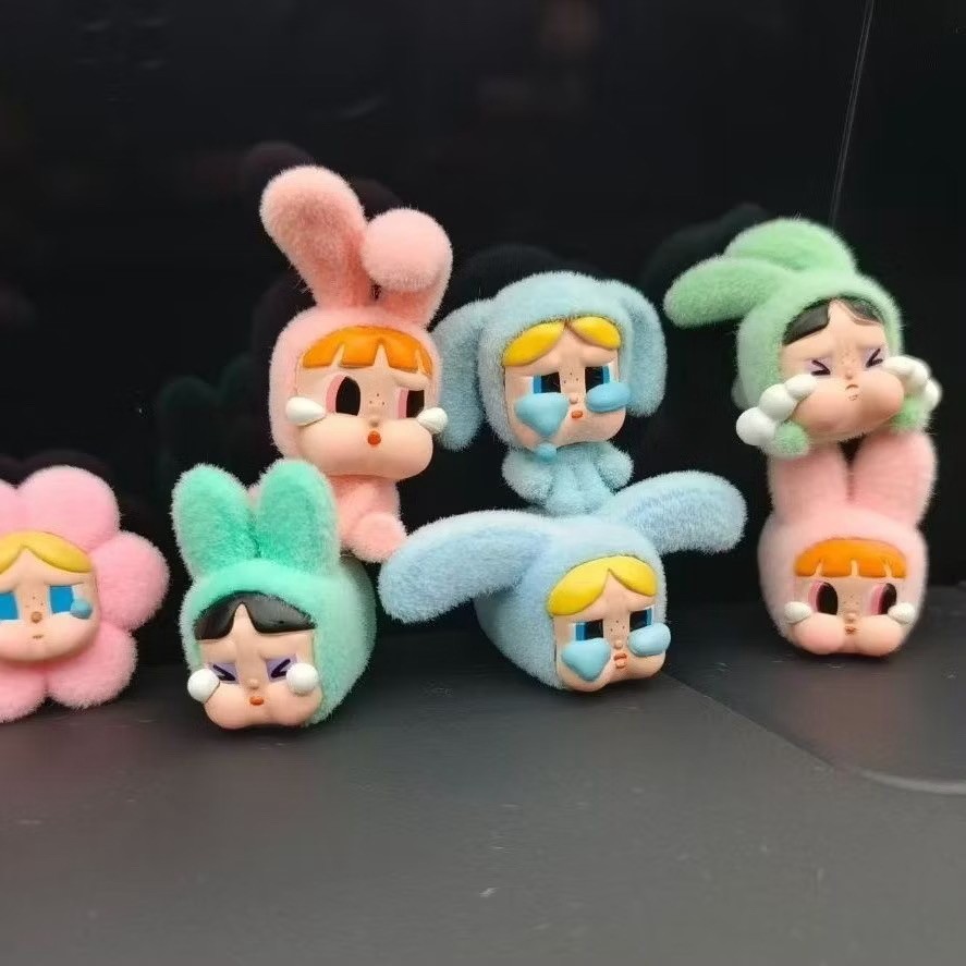 Pop Mart CRYBABY x Powerpuff Girls Series Crying Baby Shoes Flower, phụ kiện lỗ khóa giày có thể tháo rời, thích hợp cho cá sấu, hoa