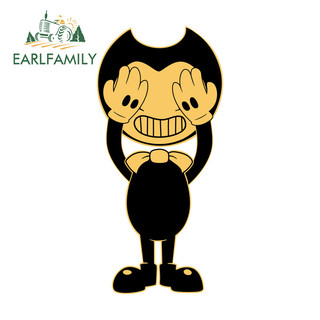 EARLFAMILY Bendy Anime Ngộ nghĩnh Dán Xe Hơi Thời Trang Chống Trầy Xước Vinyl Decal Thích Hợp Cho Hành Lý Ốp Lưng Kính Chắn Gió Xe Máy