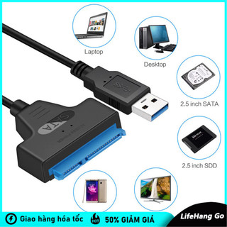 Cáp Chuyển Đổi SATA Sang USB 3.0 Cho Ổ Cứng SSD/HDD 2.5 Inch, Tốc Độ Cao Lên Đến 6Gbps, Cắm Là Nhận