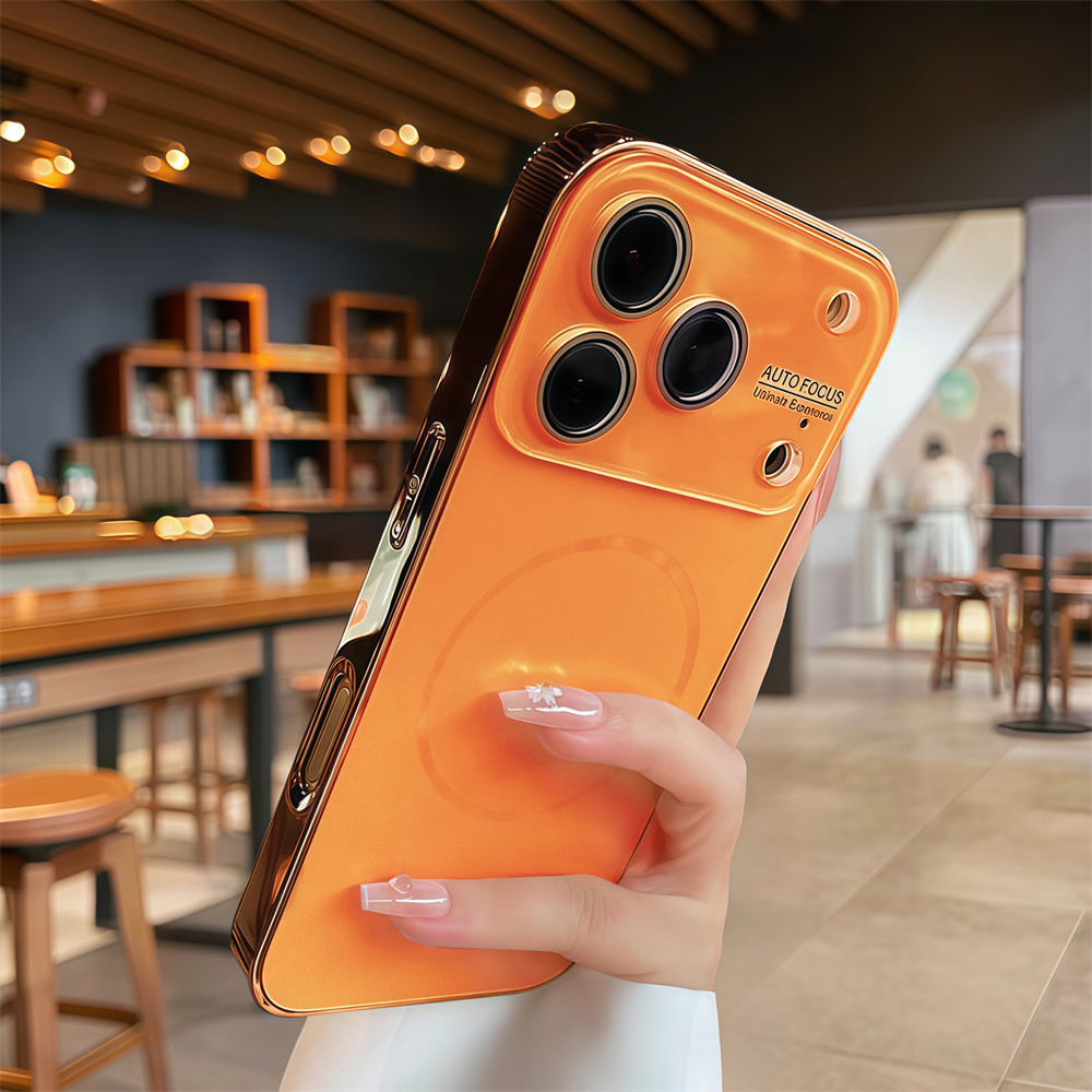 Ốp điện thoại từ tính cửa sổ lớn cho iPhone 17 Pro Max Air 16 14 15 pro max Bảo vệ ống kính chống rơi Vỏ cứng bảo vệ điện thoại
