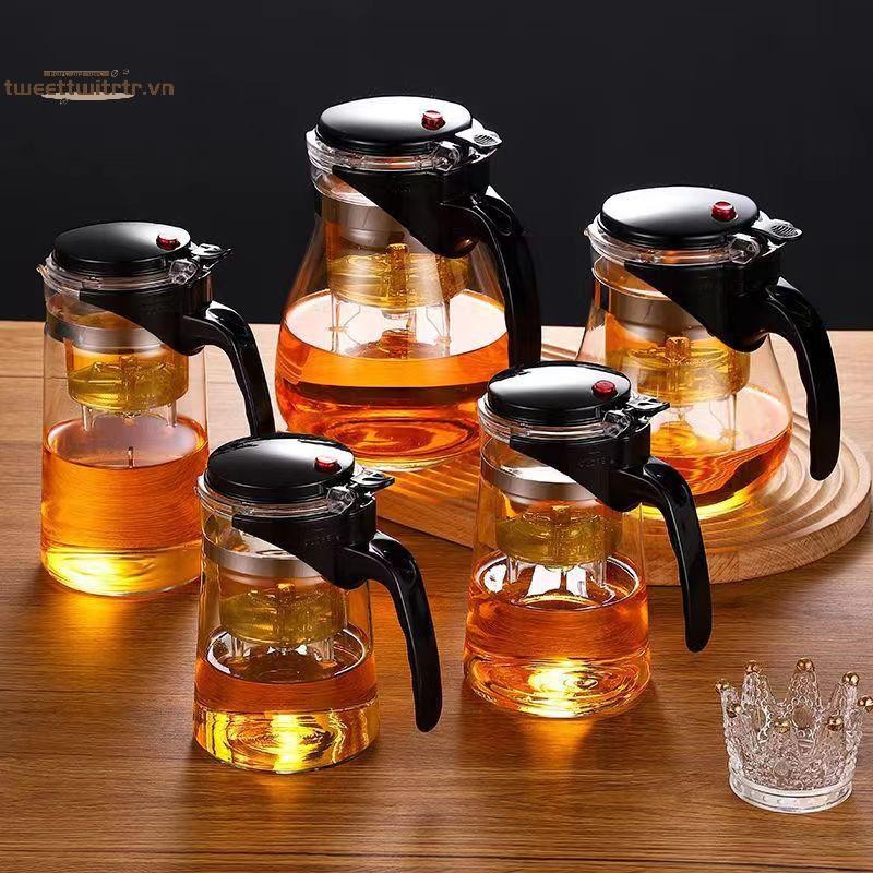 Bộ lọc trà thủy tinh chịu nhiệt dày kèm ấm trà, hộp lọc trà thơm, phụ kiện Homeware VN