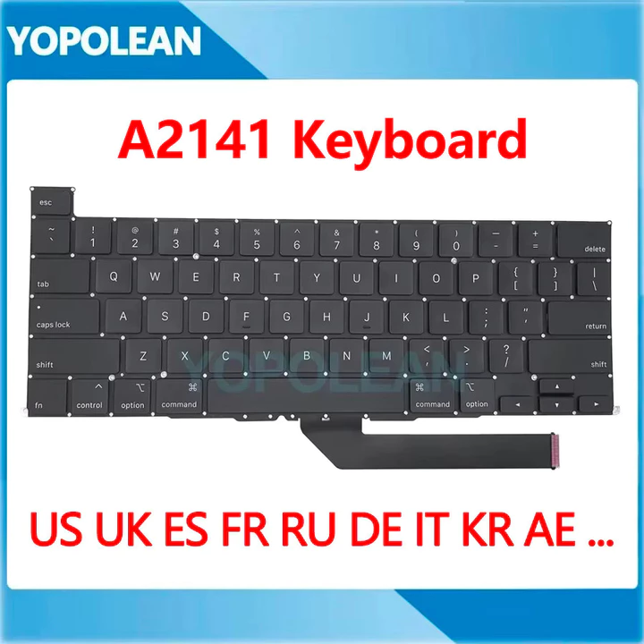 Laptop Mới A2141 Bàn Phím Cho Macbook Pro Retina 16 "A2141 Bàn Phím Thay Thế US Anh Tây Ban Nha Pháp Nga 2019 Năm