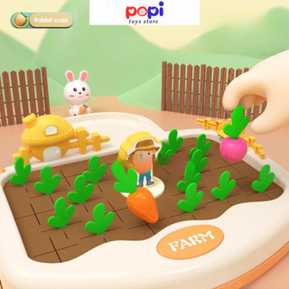 Bộ Nhổ Cà Rốt Nông Trại Cho Bé POPITOYS Giúp Bé Phân Biệt Màu Sắc Ghi Nhớ Montessori