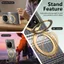 Ốp Lưng Cho VIVO X FOLD 5 Vỏ Điện Thoại Họa Tiết Sợi Carbon Mạ Điện Cạnh Mặt Sau Siêu Mỏng Bảo Vệ Trục Từ Tính Có Giá Đỡ Nhẫn