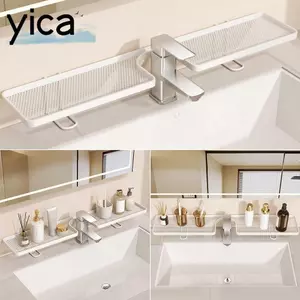 YICA Trên Kệ Bồn Rửa, Kệ Đựng Đồ Phòng Tắm Không Khoan Bằng Thép Carbon, Kệ Đựng Đồ Trang Trí Phòng Tắm Tiết Kiệm Không Gian Cho Nhà Bếp & Phòng Tắm