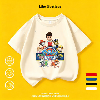 (Giao hàng trong 24 giờ) Áo Thun Unisex In Chú Chó Hoạt Hình, Thoáng Mát Thấm Mồ Hôi, Nhiều Màu