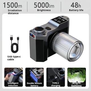Đèn Pin Đội Đầu Siêu Sáng Pin 4000mAh Dùng 7-10 Tiếng, 3 Chế Độ Sáng Chống Nước, Sạc Cho Điện Thoại