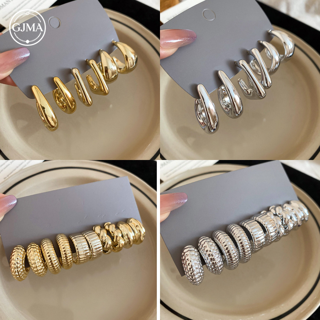 Bông tai hình vuông hình chữ C không đều Bông tai hình cá tính Thiết kế thích hợp Phụ kiện cảm giác