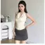 Retro Chấm Bi Dây Cổ Slanging Cổ Áo Vest Nữ Mùa Hè Phong Cách Mới Thiết Kế Ren Gợi Cảm Dây Không Tay Top