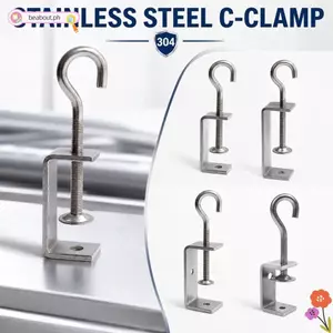 Kẹp C BEABOUT, Kẹp vuông có thể điều chỉnh bằng thép không gỉ 304, Vòng kéo chất lượng cao 20-140mm Mở chắc chắn Giá đỡ cố định Kẹp phần cứng