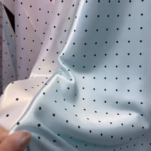 Cổ Điển Chấm Bi Vải Chấm Bi Sáng Bóng Mỏng Handmade Tự Làm Tóc Vòng Phụ Kiện Tóc Tóc Dây Lụa Khăn Bộ Đồ Ngủ 6.15