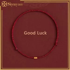 Siyuyan Thời Trang Handmade Màu Vàng Hạt Dây Đỏ Tốt Luy Lắc Tay Có Thể Điều Chỉnh Vòng Tay Quyến Rũ Dành Cho Nữ Nam Người Yêu Quà Tặng VN