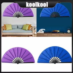 Quạt cầm tay gấp xương đen Kool 10 inch Quạt cầm tay Kung Fu màu trơn để luyện tập võ thuật và biểu diễn sân khấu