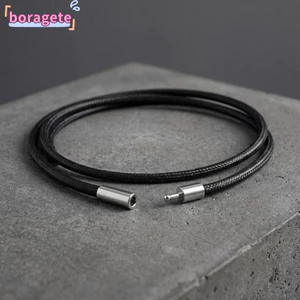 Vòng Cổ Dây Da BORAGETE, 45cm Có Khóa Dây Bện Vòng Cổ, Mặt Dây Tự Làm Màu Đen Chống Thấm Nước Dây Xích Dây Dây Quà Tặng