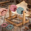 QEARY Sợi Bóng Winder, Xoay Khung Có Thể Tháo Rời Sợi Đứng, Di Động DIY Gỗ Handmade Giá Để Đồ Studio