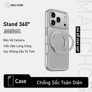 Ốp Lưng Trong Suốt Tích Hợp Giá Đỡ Xoay 360 Độ Cho Điện Thoại iPhone 17 Pro Max 16 15 14 13 12