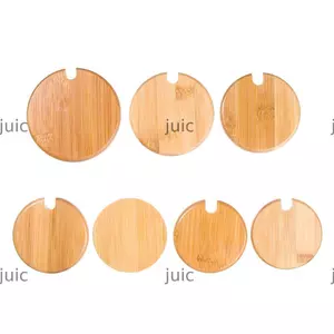 JUIC Nắp Gỗ Tương Thích Mason Jar Cap Gỗ Tre Miệng Rộng Có Thể Gia Vị Nắp Chai