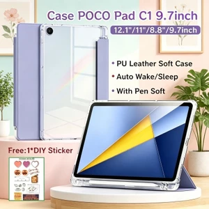 Ốp điện thoại Xiaomi POCO Pad C1 9.7 inch có khe cắm bút Vỏ bảo vệ từ tính Redmi Pad 2 9.7 inch có mặt sau trong suốt POCO Pad M1 Ốp điện thoại Redmi Pad 2 Pro 12.1 inch