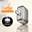 Bộ tách sạc toàn bộ LACYESUK, Bộ chuyển đổi sạc tự động tắt nguồn 140W, Bộ chuyển đổi sạc tự động tự động kết nối thông minh Bộ ngắt nguồn Type-C Điện thoại USB C