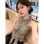Hot Girl Sọc Ve Áo Dây Dệt Kim Áo yếm Nữ Mùa Hè Phong Cách Mới Cao Cấp Hẹp Đơn @