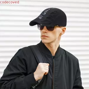 Mũ chống nắng nam COSCOVED, Mũ khô nhanh lưới chống nắng, Mũ phẳng khô nhanh Newsboy In chữ Mũ bóng chày đi xe đạp