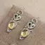Retro Bạc Barn Owl Dangle Bông Tai Màu Vàng Tự Nhiên Citrine Inlay Mặc Hàng Ngày Dự Tiệc Quà Tặng Cho Nữ