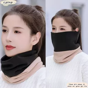Khăn quàng cổ ấm CPINCP, Khăn thể thao dày màu trơn, Khăn che mặt sang trọng Thu đông