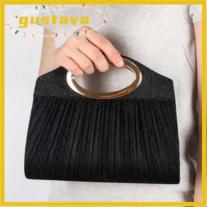 Túi xách nữ GUSTAVA, Ly hợp buổi tối cao xù, Tiệc thời trang có dây chuyền kim loại Ví nữ thanh lịch Sự kiện trang trọng