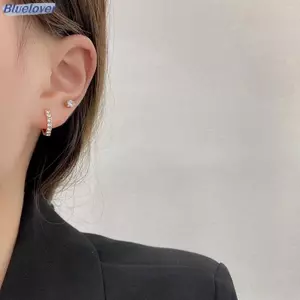 Bluelover 1 Bộ Thời Trang Mới Kim Loại Vòng Tròn Thả Bông Tai Nhỏ Cho Nữ Xu Hướng Mặt Dây Chuyền Khuyên Tai Bộ Trang Sức Quà Tặng Mới