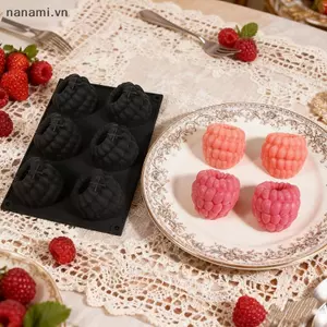 6 Loại Blueberry Hoặc Raspberry Design Khuôn Mousse Trái Cây Pháp Khuôn Bánh Silicon Khuôn Bánh Pudding Chocolate Dụng Cụ Nướng Bánh Tráng Miệng [VN]