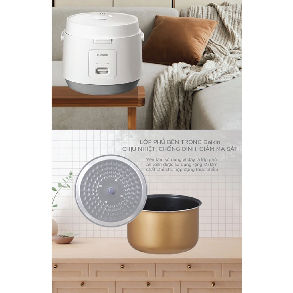 Nồi Cơm Điện Cuckoo CR-1095 1.8L Chính Hãng 700W Lòng Nồi Chống Dính Giữ Ấm Tự Động Bảo Hành 24 Th