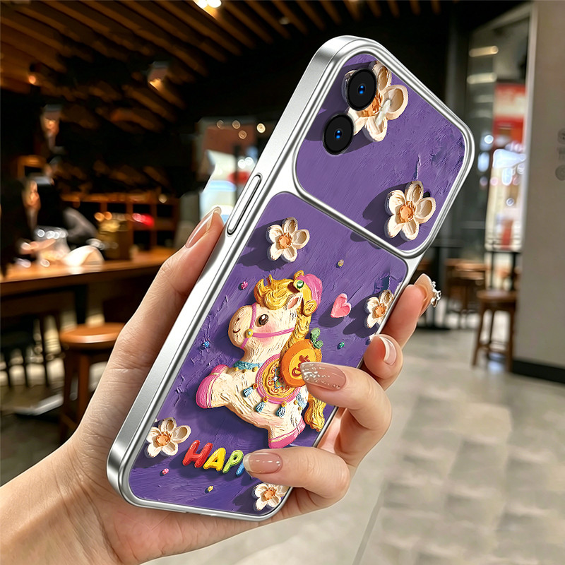 Ốp Lưng Cho Redmi 15C 15 5G REDMI A5 4G poco c71 C85 Vỏ Điện Thoại Lo Âu Vỏ Mềm Silicon Chống Sốc Thiết Kế Mới Thẩm Mỹ Ngựa Tím Dễ Thương Cho Bé Trai DSCZSFM1