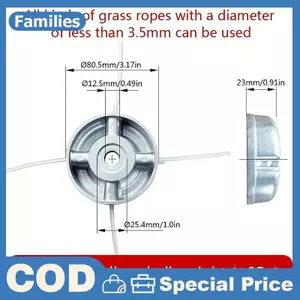 Đầu cắt cỏ bằng hợp kim nhôm đa năng với dây chuyền cắt cỏ bằng thép Nylon Bộ phận thay thế máy cắt cỏ