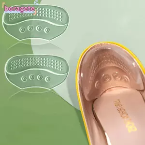 Miếng dán gót chân bằng silicon BORAGETE, Chăm sóc bàn chân Giảm đau gót chân trong suốt Đế lót, Thời trang tăng silicone chống mài mòn lót giày nữ